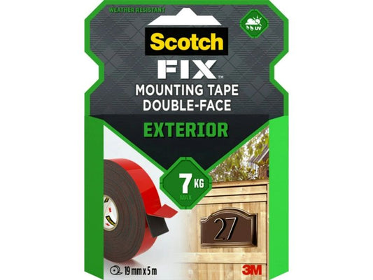 3M Bande de montage extérieur 19 mm x 5 m, Rouge/Noir