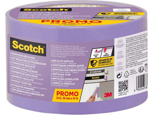 3M Ruban de masquage pour peintres 36 mm x 41 m, Violet