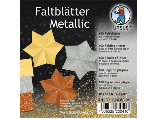 URSUS Feuilles origami Origami 10 x 10 cm, 130 g/m², 100 feuilles