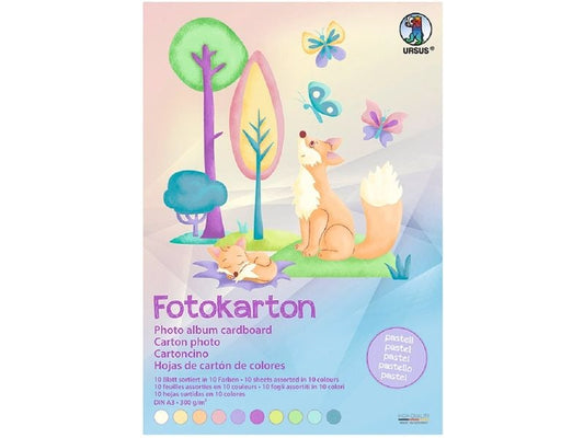 URSUS Papier cartonné A3, 300 g/m², 10 feuilles, 10 couleurs