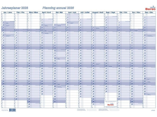 Berec Pianificatore annuale horizontal, laminé 2026
