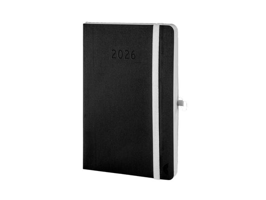 Simplex Agenda journalier Sans motif, 2026, Noir/Blanc