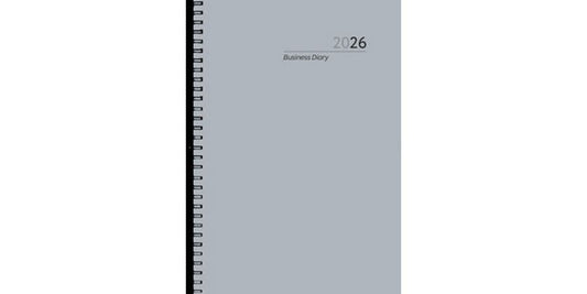 Simplex Agenda hebdomadaire Wire-O 16.9 x 24 cm, 2026, Gris argenté