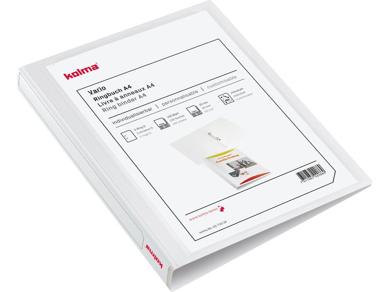 Kolma Classeur à anneaux Vario light Ø 3.8 cm, Blanc