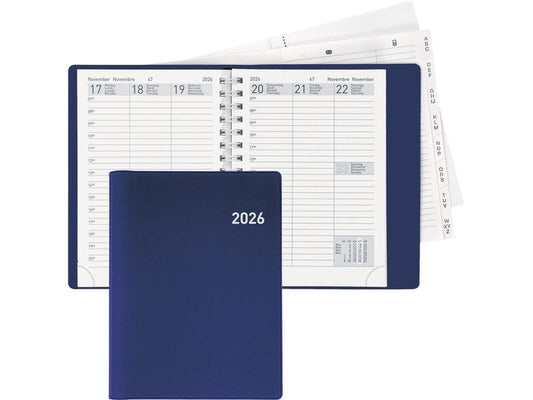 Biella Agenda commercial Rex Wire-O Bleu, 10 x 14 cm