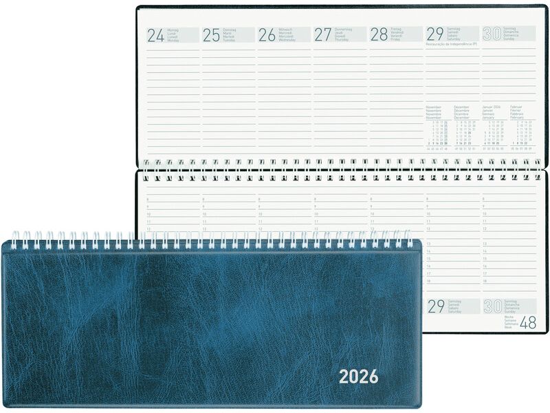 Biella Agenda de table Seplana Bleu foncé, 29.8 x 11.7 cm