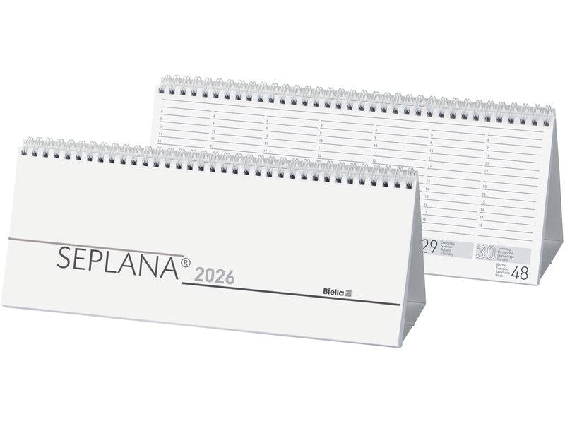 Biella Agenda de table Agenda de bureau Seplana support Blanc, 29.8 x 11.7 cm