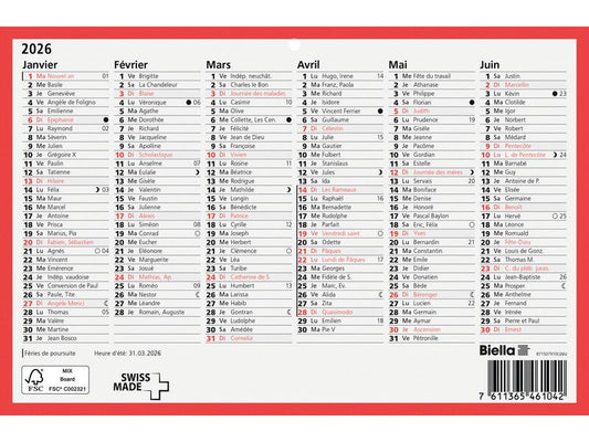 Biella Calendario della lavagna F, A5, 6 mois par page