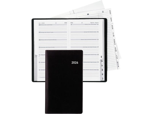 Biella Planning Bern Noir, 8.7 x 15.3 cm, 1 semaine/2 pages