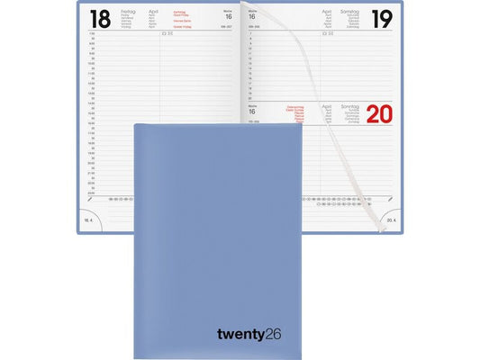 Biella Agenda commercial Coloré Bleu, 1T/1S, 14.5 x 20.5 cm