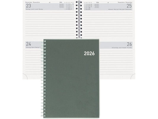 Biella Agenda commercial Bi Jour, Wire-O 2 T/1S, 14,5 x 20.5 cm