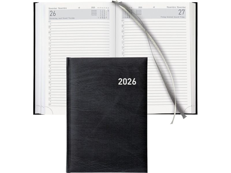 Biella Agenda commercial Exécutif Noir, 14.5 x 20.5 cm