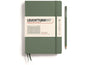 Leuchtturm Bloc-notes Medium A5, À carreaux, Vert olive