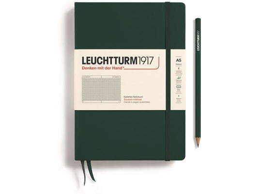 Leuchtturm Bloc-notes Medium A5, À carreaux, Forest