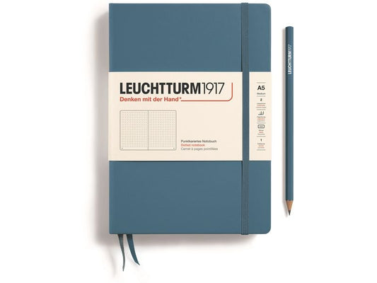 Leuchtturm Bloc-notes Medium A5, Pois, Bleu