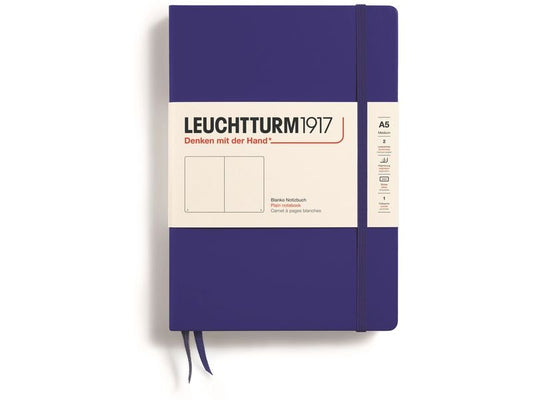 Leuchtturm Bloc-notes Medium A5, Vierge, Bleu foncé