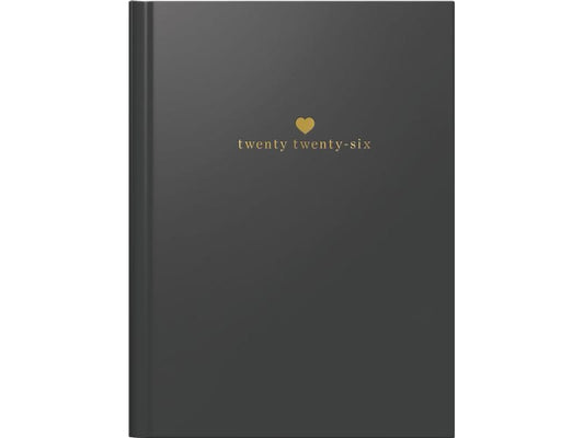 rido idé Agenda hebdomadaire Design Line Coeur, 2026, Noir