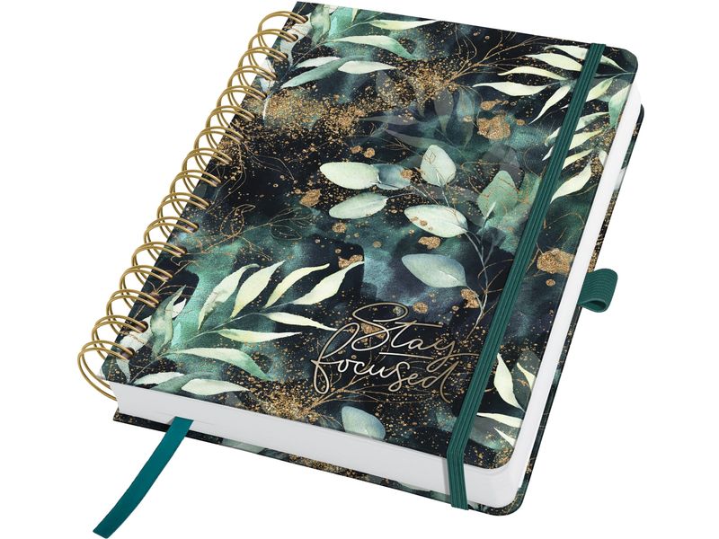 Jolie Agenda journalier  Non daté, Glamorous Leaves Plante, Vert foncé