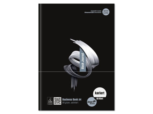 Ursusgreen Bloc-notes Black Jornale Spiral A4, 80 feuilles, quadrillé