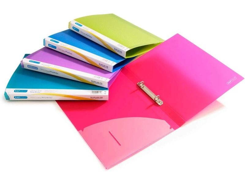 Rapesco Classeur A4 à 2 anneaux 35 cm, Multicolore, 10 pièces