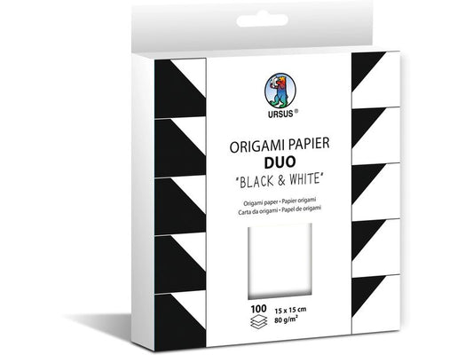 URSUS Feuilles origami Black & White 15 x 15 cm, 80 g/m²,  100 Pièce/s