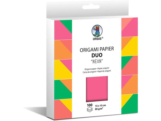 URSUS Feuilles origami Neon 15 x 15 cm, 80 g/m²,  100 Pièce/s, Multicolore