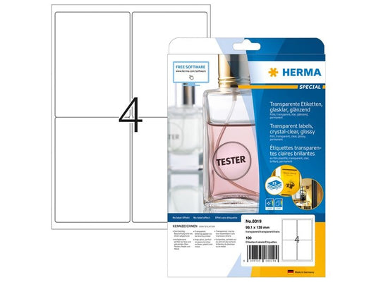 HERMA Etiquettes en film 96 x 50.8 mm, 25 feuilles