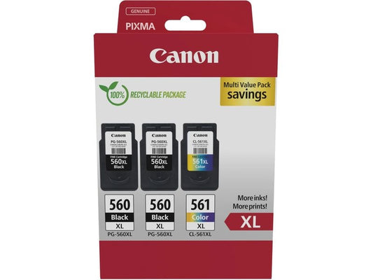 Canon Kits d’encre 2xPG-560XL + 1xCL-561XL noir/Cyan/Magenta/Yellow
