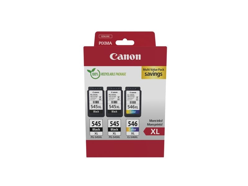 Canon 2x PG-545XL/1xCL-546XL Multipack noir/Cyan/Magenta/Yellow