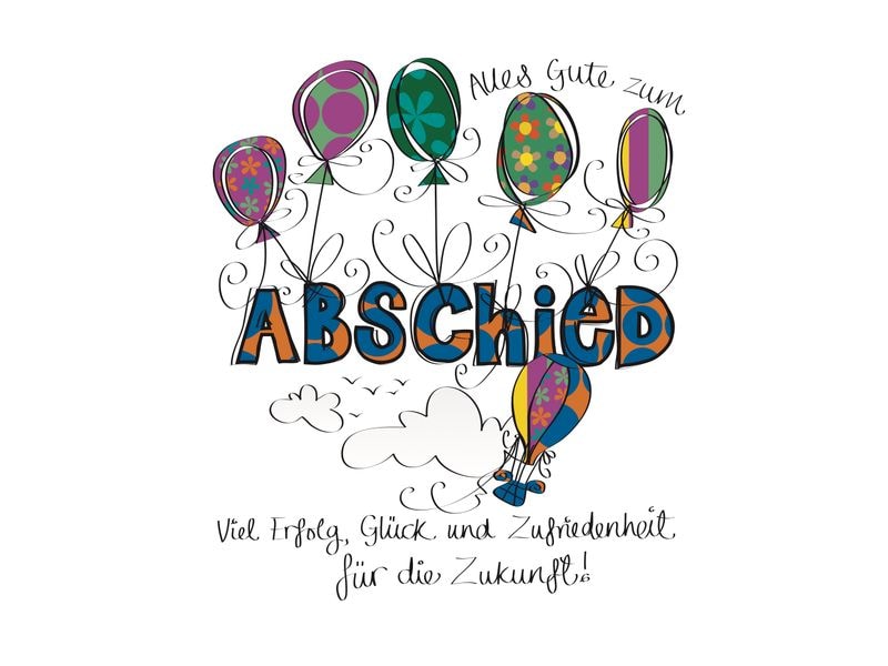 Cart Carte de félicitations en guise d'adieu A4