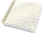 Jolie Carnet à spirales Golden Rain, 23.4x21.5cm,Vierge,Doré/Blanc