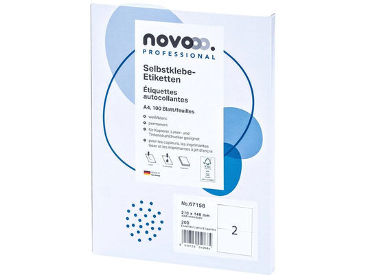 novooo. Étiquettes autocollantes 210 mm, 100 feuilles