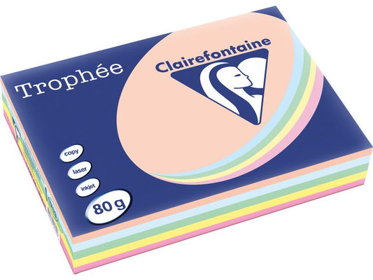Clairefontaine Papier pour imprimante Trophée A4, Pastel, 80 g/m², 500 Feuille