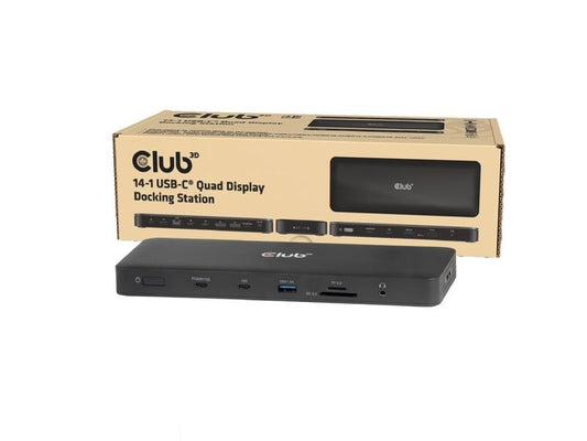 Club 3D Station d'accueil CSV-2540 14-1 Écran Quad USB-C