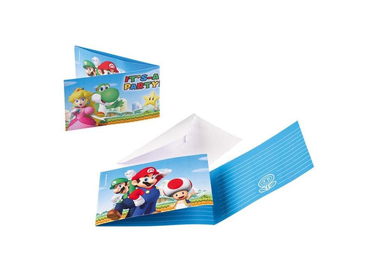 Amscan Carte d’invitation Super Mario 8 pièces