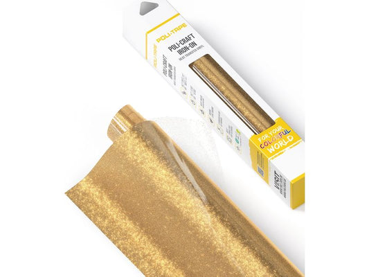 Poli-Tape Film thermocollant Pearl Glitter, 30.5 x 61 cm, or clair