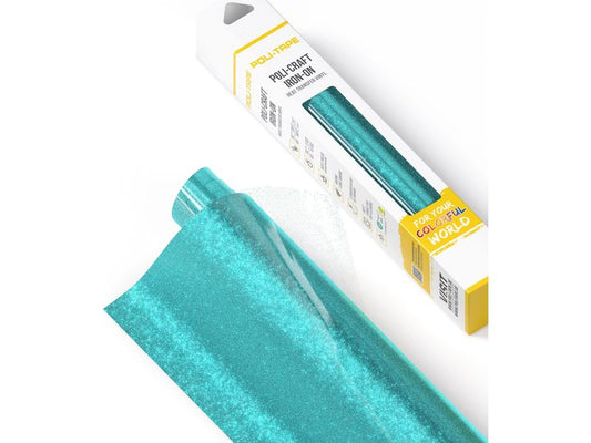 Poli-Tape Film thermocollant Pearl Glitter, 30.5 x 61 cm, bleu ciel