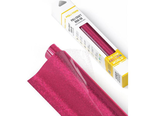Poli-Tape Film thermocollant Pearl Glitter, 30.5 x 61 cm, rose