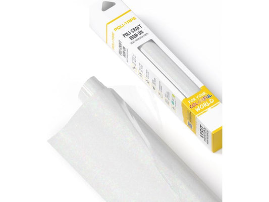 Poli-Tape Film thermocollant Pearl Glitter, 30.5 x 61 cm, blanc