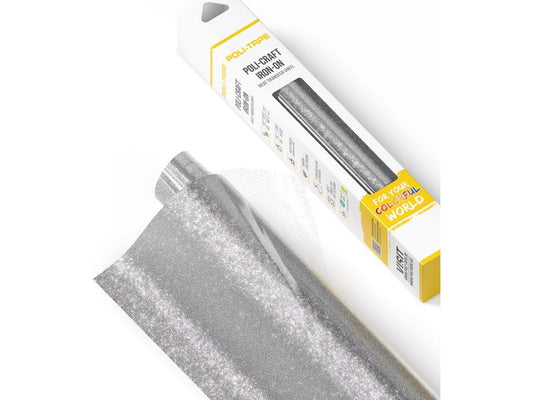 Poli-Tape Film thermocollant Pearl Glitter, 30.5 x 61 cm, argent