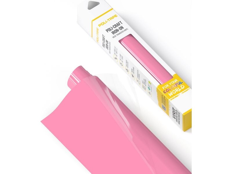Poli-Tape Film thermocollant Poli-Flex turbo, 30.5 x 122 cm, rose bébé