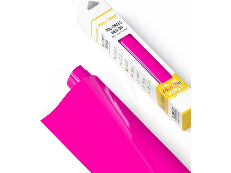 Poli-Tape Film thermocollant Poli-Flex turbo, 30.5 x 122 cm, rose fluo