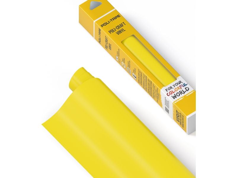 Poli-Tape Film de vinyle Permanent 30.5 x 183 cm, jaune mat