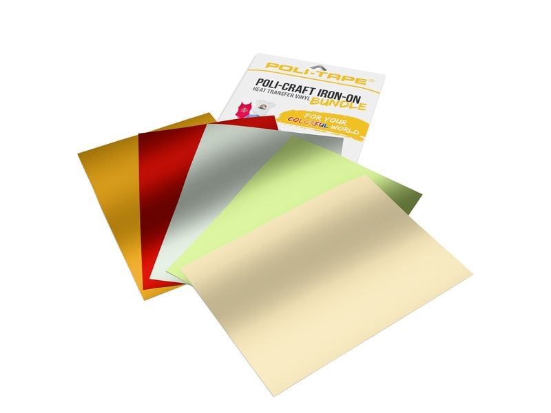 Poli-Tape Film thermocollant Bright Christmas A4, multicolore, 5 pièces
