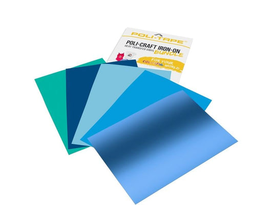 Poli-Tape Film thermocollant Océan A4, multicolore, 5 pièces