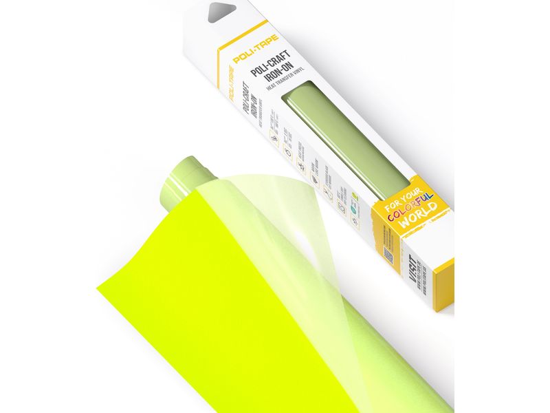 Poli-Tape Film thermocollant Tubitherm Flock, 30.5 x 61 cm, jaune fluo