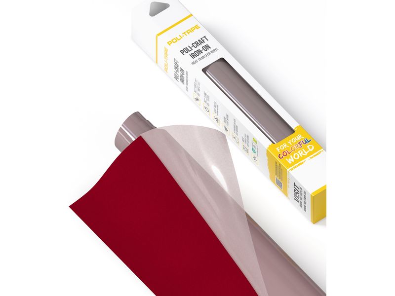 Poli-Tape Film thermocollant Tubitherm Flock, 30.5 x 61 cm, rouge mat