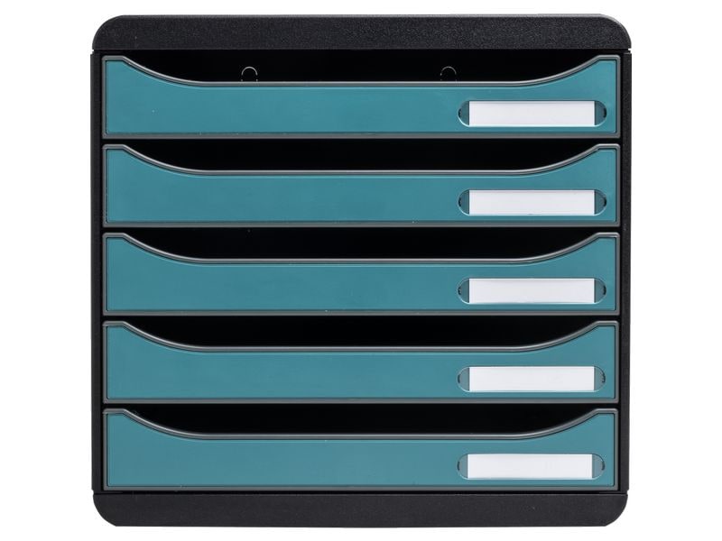 Exacompta Boîte à tiroirs Big Box Plus Skandi, 5 tiroirs, bleu pacifique