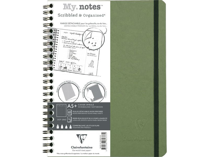 Clairefontaine Bloc-notes AgeBag A5+, dotted, vert