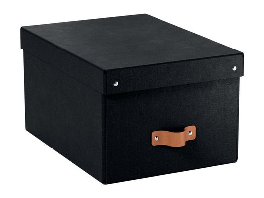 Leitz Boîte d'archives Puro moyenne avec couvercle à charnière, 2 pièces, Noir